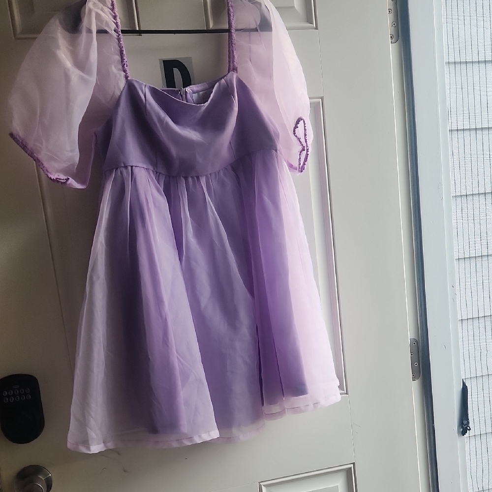 Elegant Lavender High Low Dress